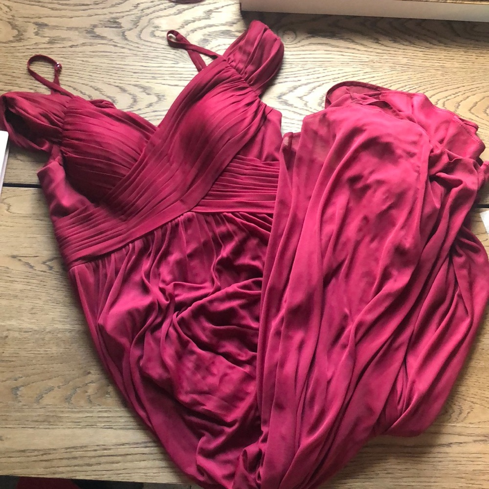 Burgundy Azazie bridesmaid dress